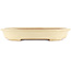 Pot à bonsaï ovale beige de Yamafusa - 340 x 270 x 50 mm
