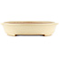 Pot à bonsaï ovale beige de Yamafusa - 340 x 270 x 50 mm