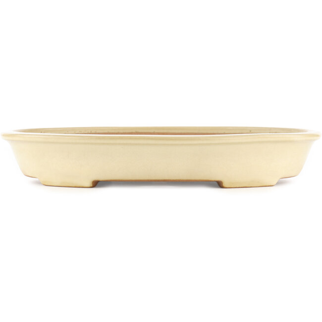 Vaso bonsai ovale beige di Yamafusa - 340 x 270 x 50 mm