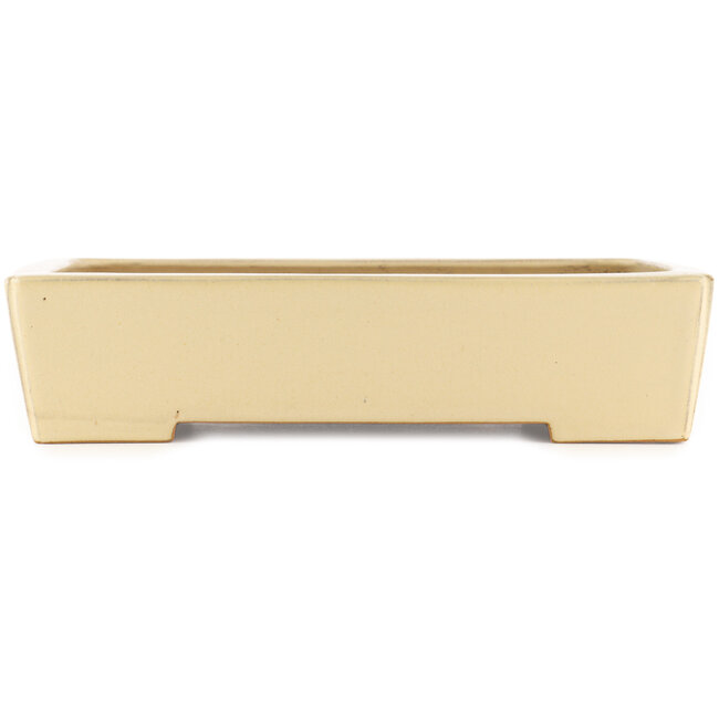 Maceta rectangular beige para bonsái de Reiho - 345 x 245 x 80 mm