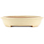 Maceta ovalada beige para bonsái de Yamafusa - 340 x 270 x 50 mm