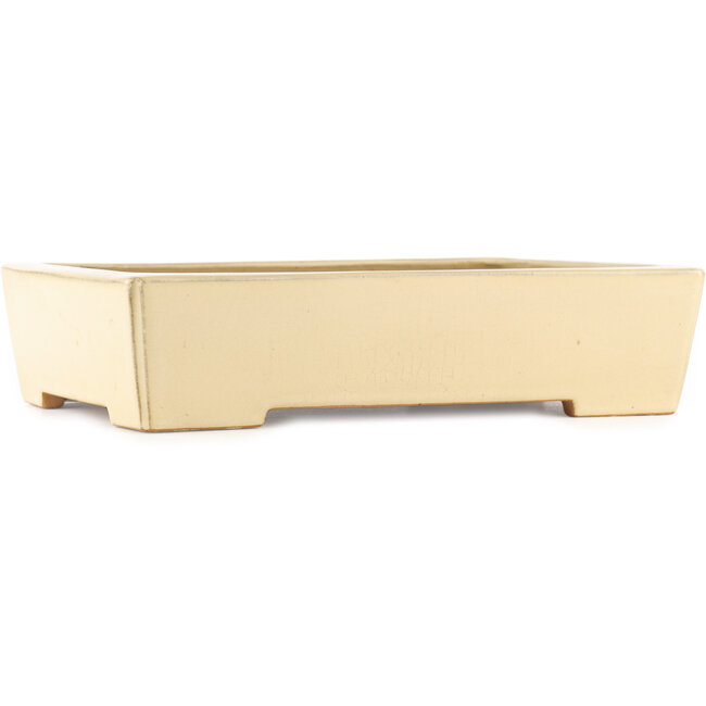 Pot à bonsaï rectangulaire beige de Reiho - 345 x 245 x 80 mm