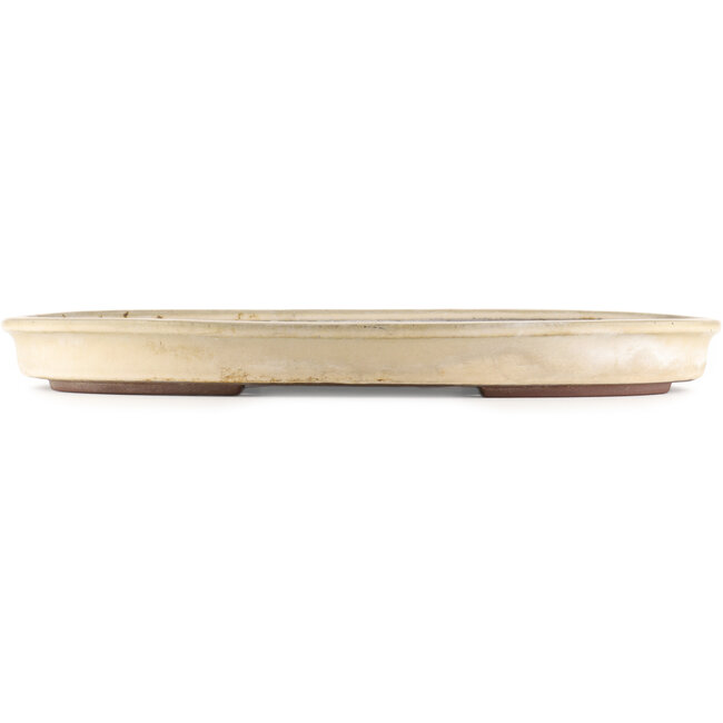 Oval off-white bonsai pot by Yamaaki - 555 x 405 x 50 mm