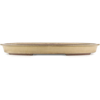 Yamaaki 535 mm oval beige  bonsai pot by Yamaaki, Tokoname, Japan