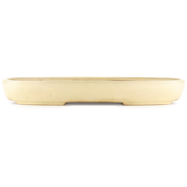 Oval beige  bonsai pot by Yamafusa - 460 x 320 x 55 mm