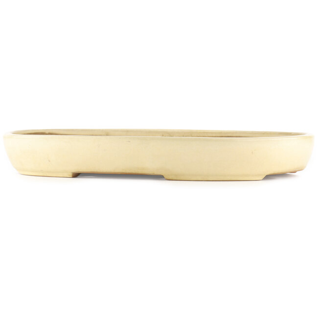 Ovale beige bonsai pot van Yamafusa - 460 x 320 x 55 mm