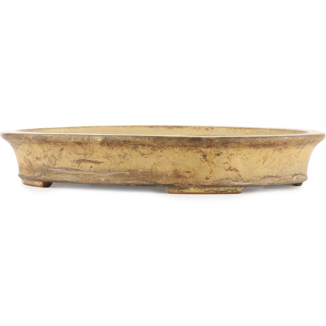 Ovale beige bonsai pot van Reiho - 385 x 290 x 60 mm