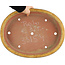 Pot à bonsaï ovale beige de Reiho - 385 x 290 x 60 mm