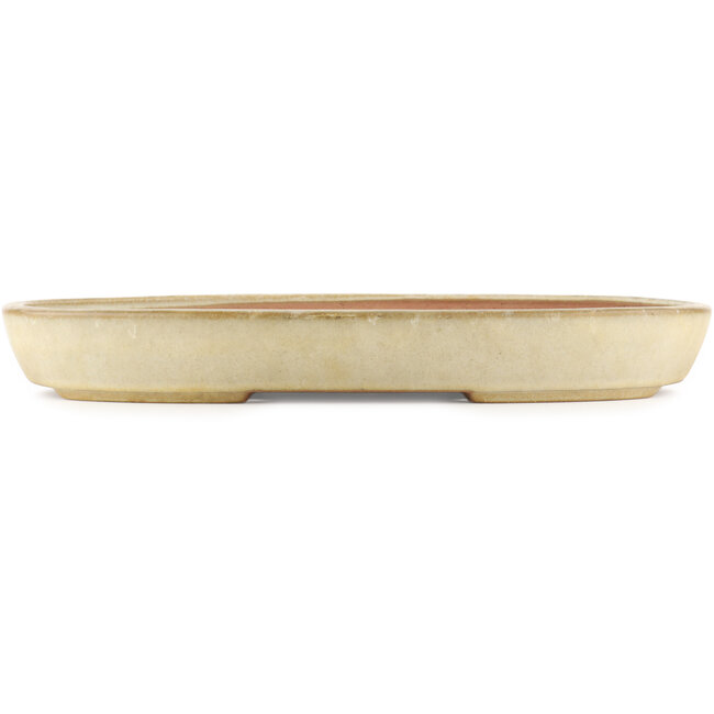 Vaso bonsai ovale beige di Yamafusa - 460 x 330 x 55 mm