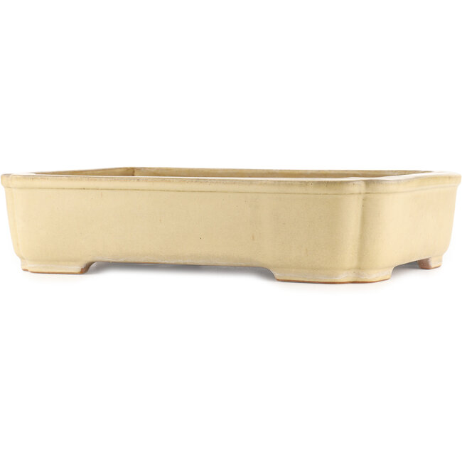 Pot à bonsaï rectangulaire beige de Reiho - 410 x 310 x 90 mm