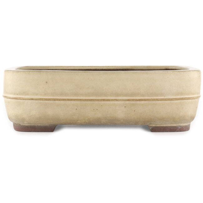 Rechthoekige witte bonsai pot van Yamaaki - 380 x 310 x 110 mm