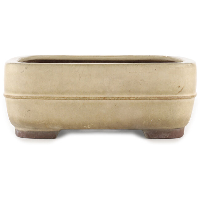 Pot à bonsaï rectangulaire blanc de Yamaaki - 380 x 310 x 110 mm