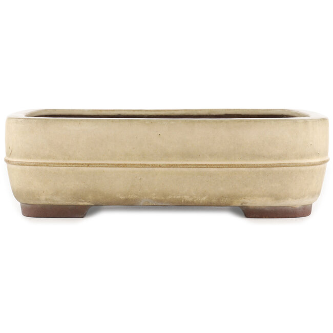 Pot à bonsaï rectangulaire blanc de Yamaaki - 380 x 310 x 110 mm