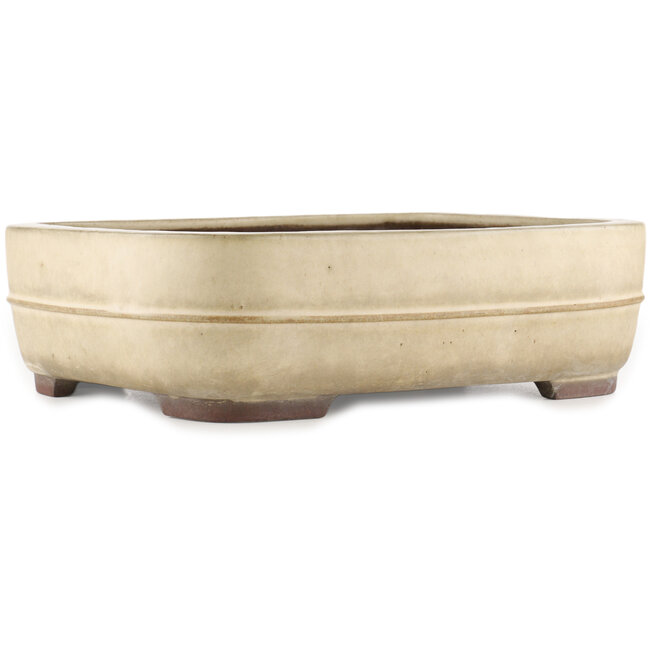 Rechthoekige witte bonsai pot van Yamaaki - 380 x 310 x 110 mm