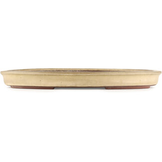 Yamaaki 480 mm oval beige  bonsai pot by Yamaaki, Tokoname, Japan