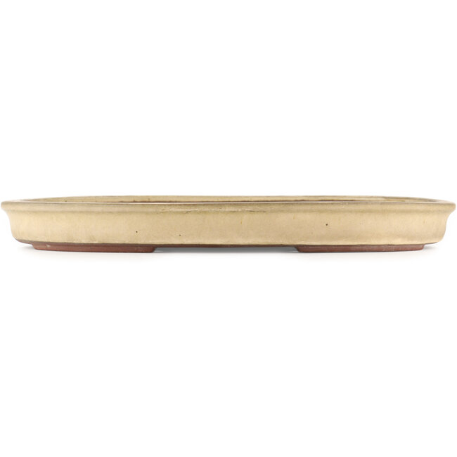 Oval beige  bonsai pot by Yamaaki - 480 x 350 x 50 mm