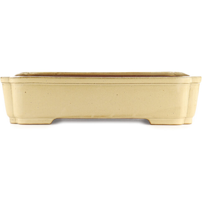 Pot à bonsaï rectangulaire beige de Reiho - 470 x 350 x 110 mm