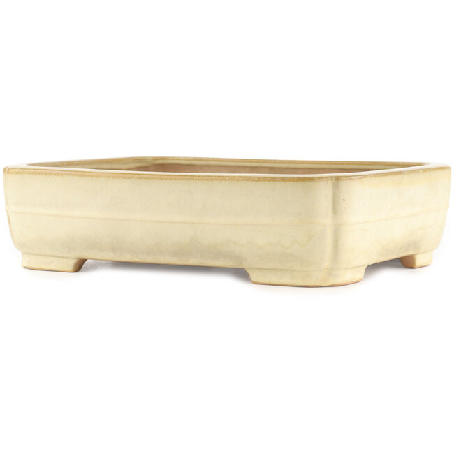 Vaso bonsai rettangolare beige di Yamafusa - 365 x 285 x 90 mm