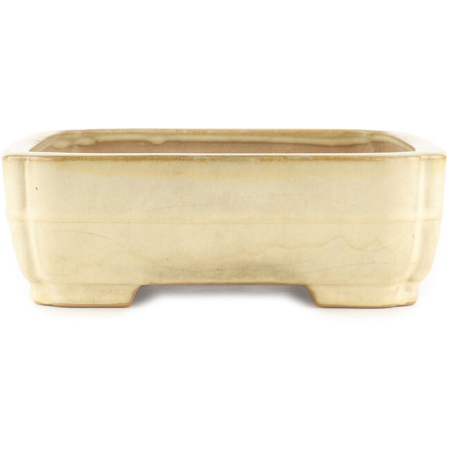 Vaso bonsai rettangolare beige di Yamafusa - 365 x 285 x 90 mm