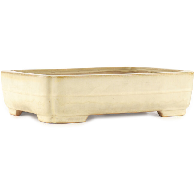 Vaso bonsai rettangolare beige di Yamafusa - 365 x 285 x 90 mm