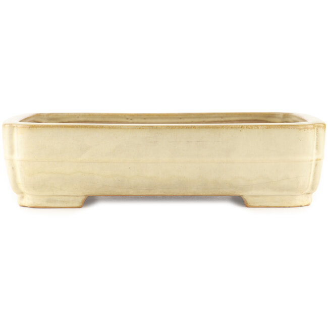 Vaso bonsai rettangolare beige di Yamafusa - 365 x 285 x 90 mm