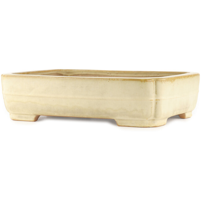 Rectangular beige  bonsai pot by Yamafusa - 365 x 285 x 90 mm