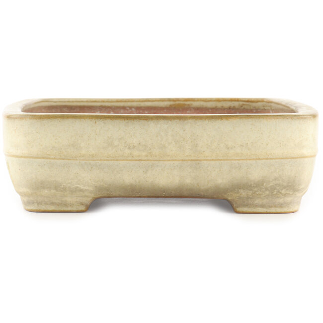 Pot à bonsaï rectangulaire blanc cassé de Yamafusa - 410 x 310 x 90 mm