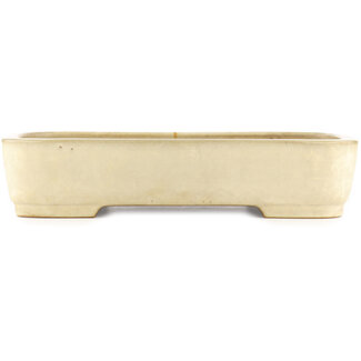  Yamafusa - Takehiko Koie Pot à bonsaï rectangulaire beige de 470 mm par Yamafusa, Tokoname, Japon