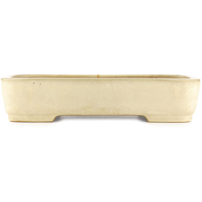 Pot à bonsaï rectangulaire beige de Yamafusa - 470 x 345 x 100 mm