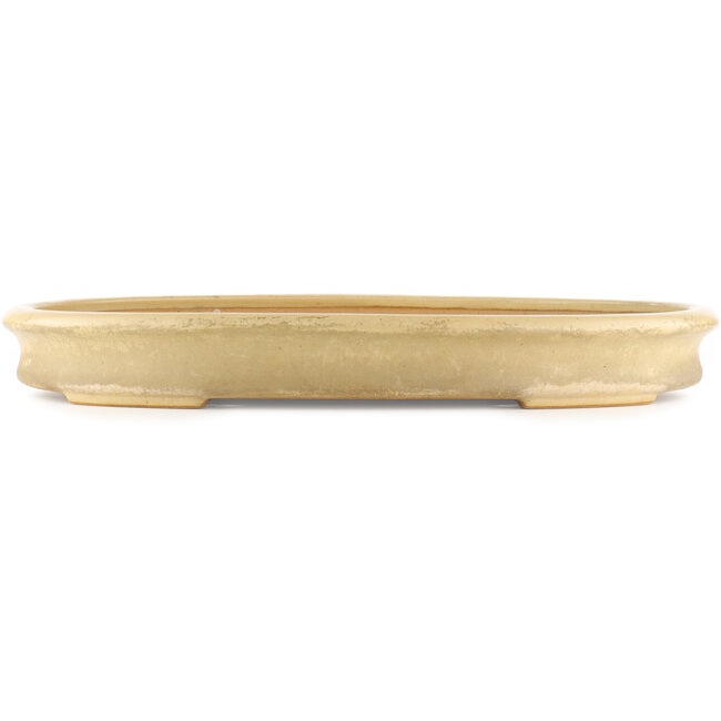 Oval beige  bonsai pot by Reiho - 525 x 370 x 60 mm