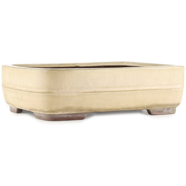 Vaso bonsai rettangolare beige di Yamaaki - 405 x 310 x 115 mm