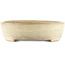 Ovale gebroken witte bonsai pot van Yamafusa - 405 x 310 x 80 mm