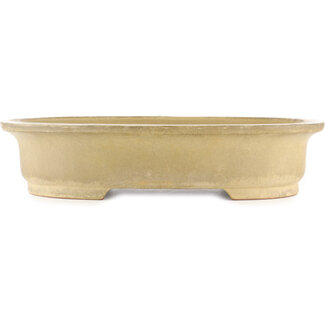 Kakuzan 465 mm oval beige  bonsai pot by Kakuzan, Tokoname, Japan