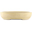 Oval beige  bonsai pot by Shuhou - 500 x 410 x 110 mm