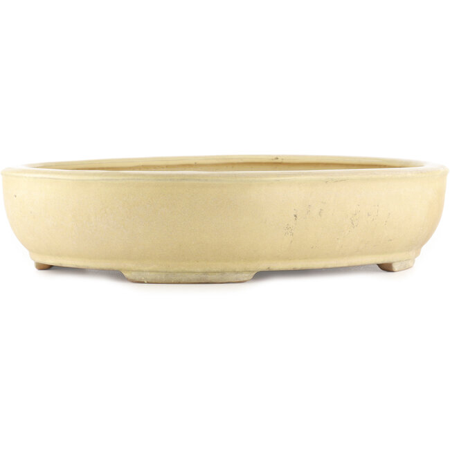 Oval beige  bonsai pot by Shuhou - 500 x 410 x 110 mm