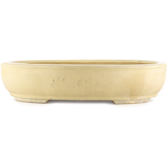 Pot à bonsaï ovale beige de Shuhou - 500 x 410 x 110 mm