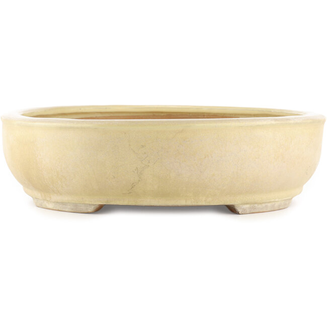 Pot à bonsaï ovale beige de Shuhou - 500 x 410 x 110 mm