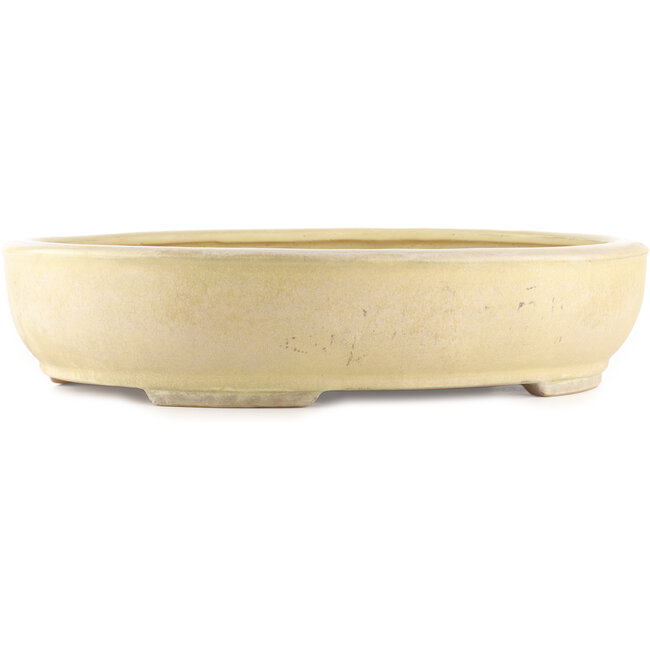 Pot à bonsaï ovale beige de Shuhou - 500 x 410 x 110 mm