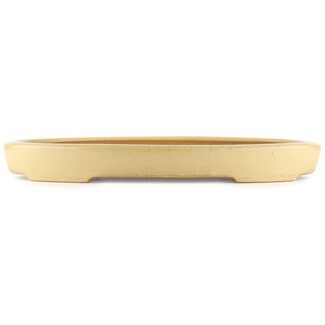 Reihou (Bonsai Matsushita Hiroyuki or Mr.MATSUSHITA Reiji    Master) 530 mm oval beige  bonsai pot by Reiho, Tokoname, Japan