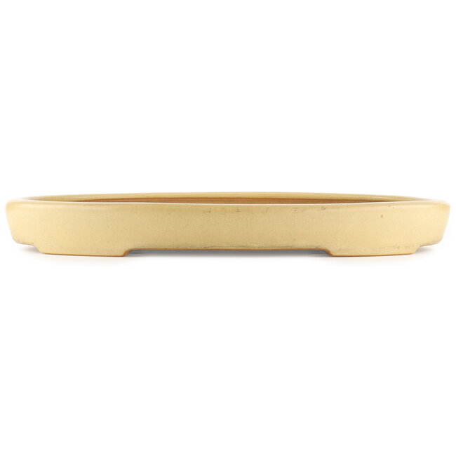 Oval beige  bonsai pot by Reiho - 530 x 370 x 55 mm