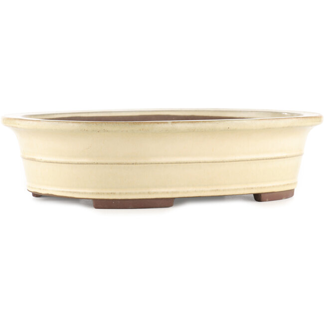 Ovale witte bonsai pot van Yamaaki - 410 x 320 x 100 mm