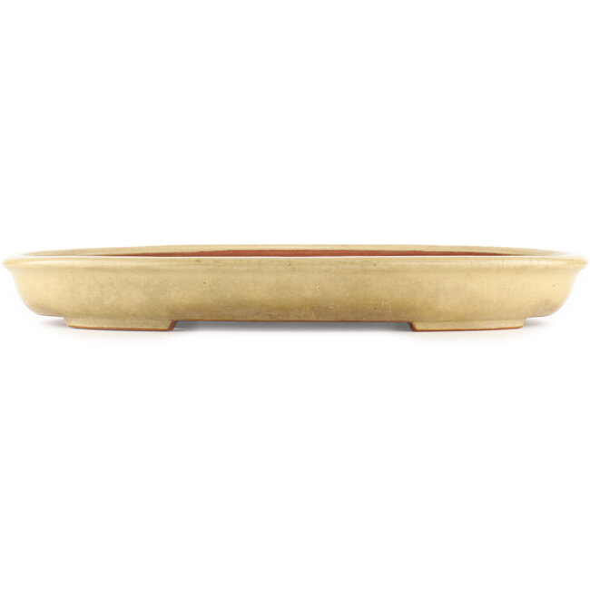 Oval beige  bonsai pot by Reiho - 460 x 330 x 50 mm