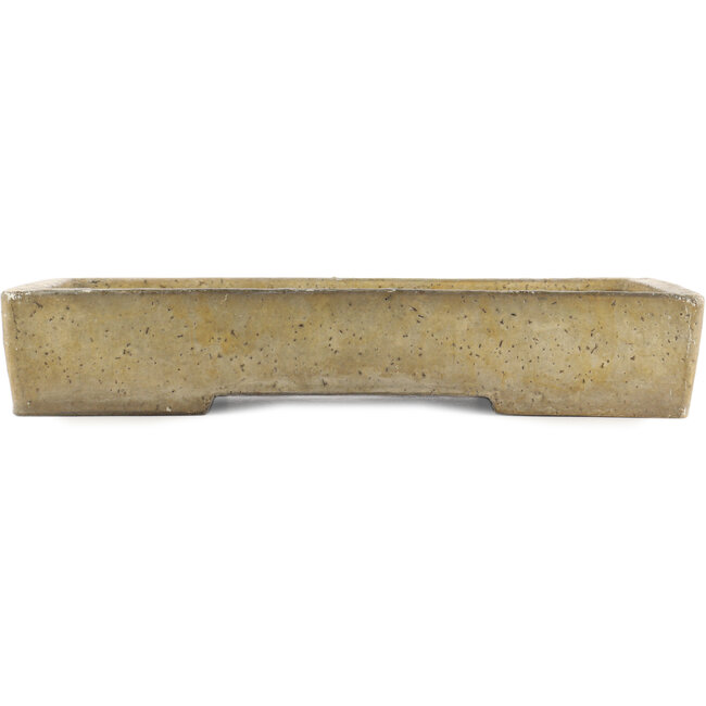 Rechthoekige beige bonsai pot van Tokoname - 550 x 390 x 80 mm