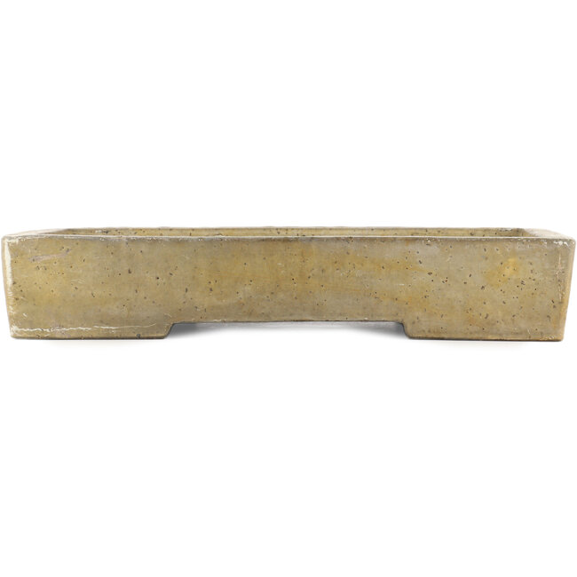 Vaso bonsai rettangolare beige di Tokoname - 550 x 390 x 80 mm