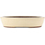 Oval white bonsai pot by Yamaaki - 480 x 400 x 100 mm