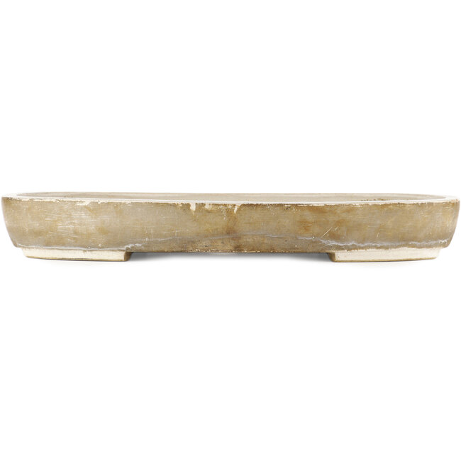 Oval white bonsai pot by Mazan - 540 x 420 x 70 mm