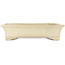 Maceta rectangular para bonsái en color blanco roto de Yamafusa - 410 x 315 x 90 mm