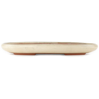  Yamafusa - Takehiko Koie Pot à bonsaï ovale blanc de 405 mm par Yamafusa, Tokoname, Japon