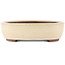 Oval white bonsai pot by Yamaaki - 340 x 280 x 75 mm