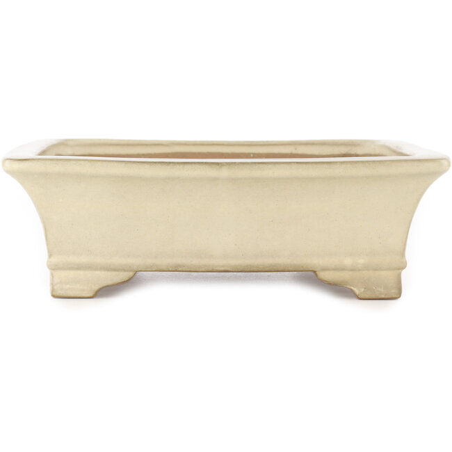 Rechthoekige gebroken witte bonsaipot van Yamafusa - 410 x 315 x 90 mm